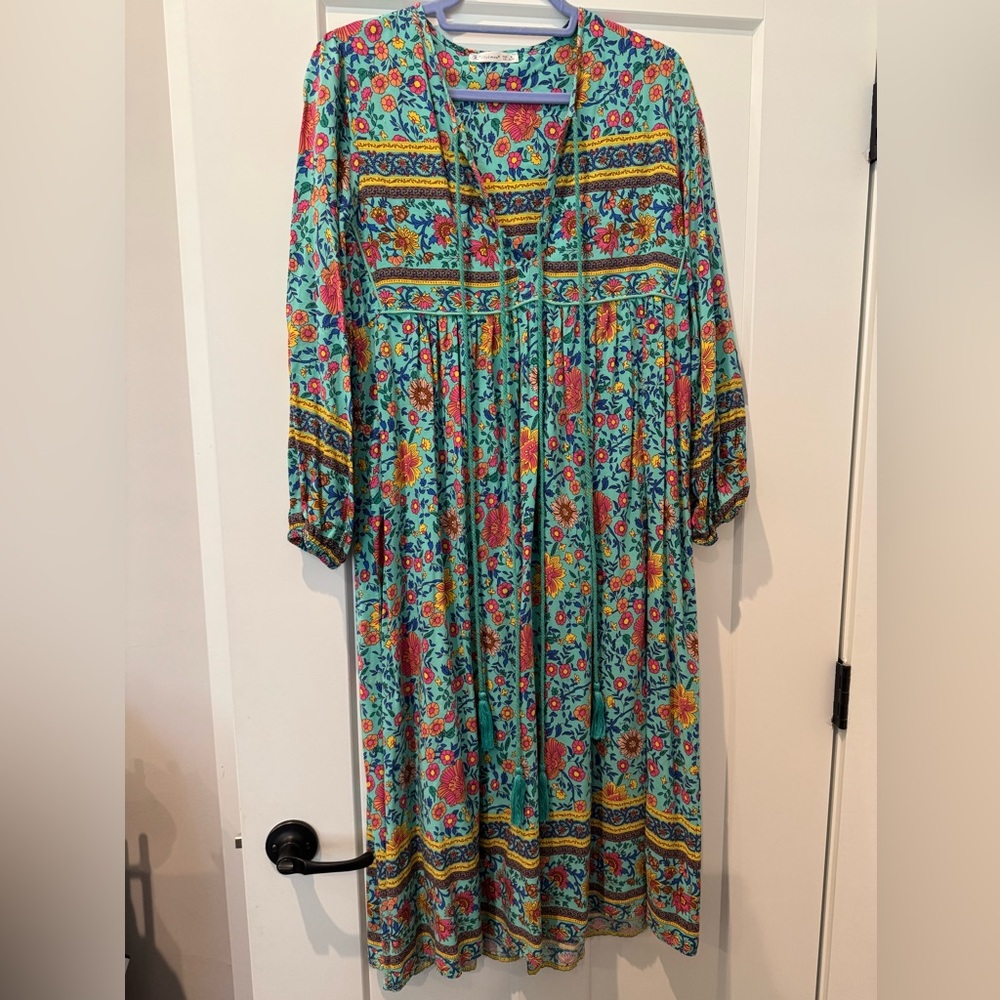 R.Vivimos Women's Long Sleeve Floral Print Dress